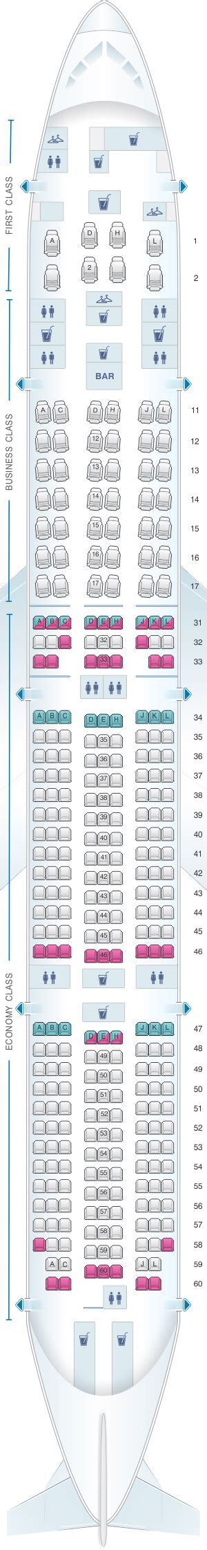 Seat Map Air China Boeing B777 300ER (311PAX).